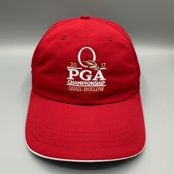 Quail Hollow Hat PGA Championship 2017‎ Cap Adult Red Adjustable Ahead Classic - Picture 1 of 8
